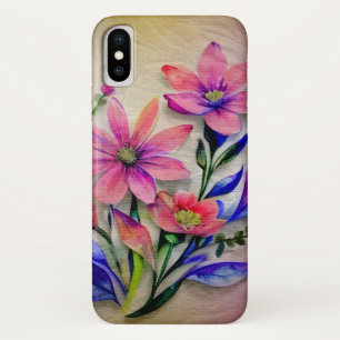 Waterverf boeketbloemen, kleurrijke achtergrond iPhone x hoesje