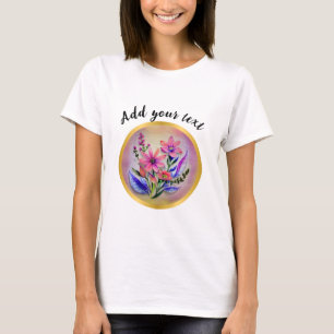 Waterverf boeketbloemen, kleurrijke achtergrond t-shirt