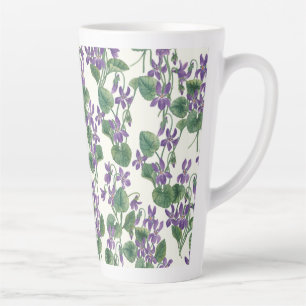 Waterverf boeketten viooltjes latte mok