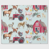 Waterverf Boerderij  Cadeaupapier (Vlak)