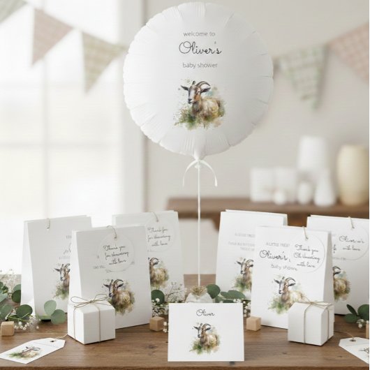 Waterverf Boerderij Geit, aangepaste Foam Boards Cadeaulabel