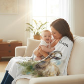 Waterverf Boerderij Geit, op maat Fleece Deken