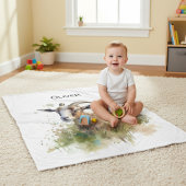 Waterverf Boerderij Geit, op maat Fleece Deken