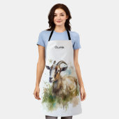 Waterverf Boerderij Geit, op maat Schort (Gedragen)