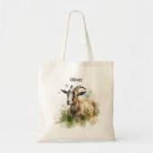 Waterverf Boerderij Geit, op maat Tote Bag (Voorkant)