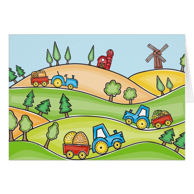 Waterverf Boerderij Land (Voorkant Horizontaal)