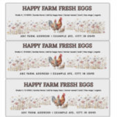 Waterverf Boerderij Large Egg Carton Label (Voorkant)