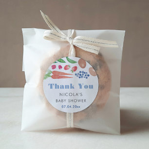 Waterverf boeren markt jongen Baby shower gunst Ronde Sticker