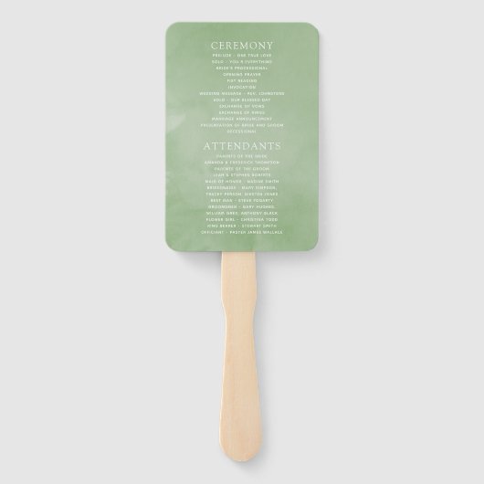 Waterverf Bohemian Boho Sunflower Wedding Programm Handwaaier (Achterkant)