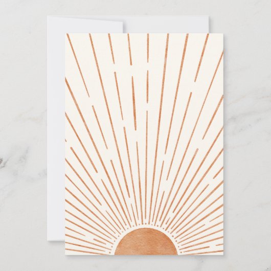 Waterverf Bohemian Sun Baby shower Uitnodiging (Achterkant)