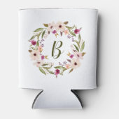 Waterverf bohemien bloemenkrans monogram blikjeskoeler (Voorkant)