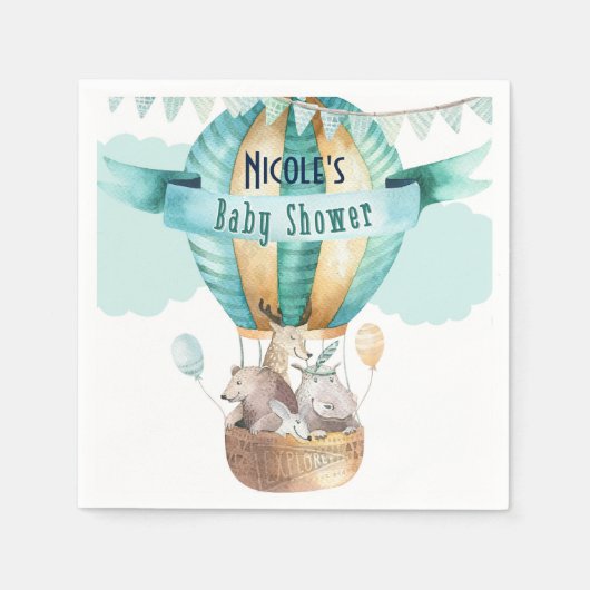 Waterverf Boho Baby shower Servetten (Voorkant)
