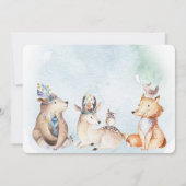 Waterverf Boho Beer rustieke dieren Baby shower Kaart (Achterkant)