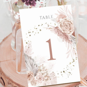 waterverf boho bloemen Tabel Nummer 1 Kaart