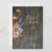 Waterverf Boho Bloemige Wilde Bloemen Bruidsdouche Kaart (Voorkant)