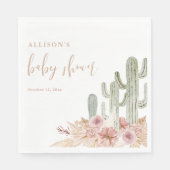 Waterverf boho cactus baby shower servetten (Voorkant)