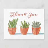 Waterverf Boho Cactus Bedankt dat je terug gaat Briefkaart (Voorkant)