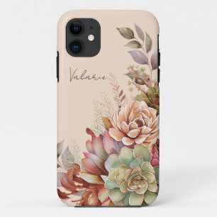 Waterverf Boho Cactus Monogram iPhone 11 Hoesje