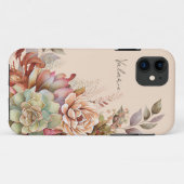 Waterverf Boho Cactus Monogram Case-Mate iPhone Case (Achterkant (horizontaal))