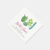 Waterverf Boho Cactus Vrijgezellenfeest Napkin Servet (Hoek)