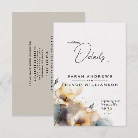 Waterverf Boho Calla Lily Floral Informatiekaartje (Voorkant / Achterkant)