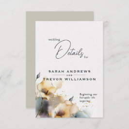 Waterverf Boho Calla Lily Floral Informatiekaartje