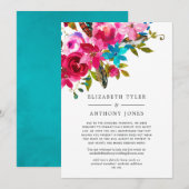 Waterverf Boho Chic Bloemgereduceerde Gastlijst Aankondiging (Voorkant / Achterkant)