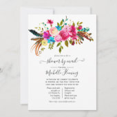 Waterverf Boho Chic Floral Baby shower per post Kaart (Voorkant)