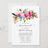 Waterverf Boho Chic Floral Baby shower per post Kaart (Voorkant)