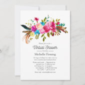 Waterverf Boho Chic Floral Virtual Baby shower Kaart (Voorkant)