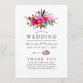 Waterverf Boho Chic Floral Wedding Programma (Voorkant)