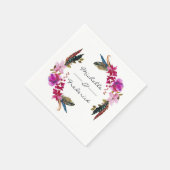 Waterverf Boho Chic Floral Wedding Servet (Hoek)