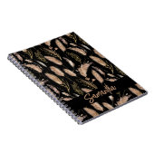 Waterverf Boho Chic Pampas Grass Pattern Black Notitieboek (Rechterzijde)