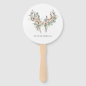 Waterverf Boho Cotton en Eucalyptus Boho Wedding Handwaaier (Voorkant)