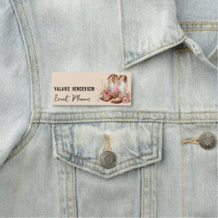 Waterverf Boho Cowgirl Boots Feminine Name Tag