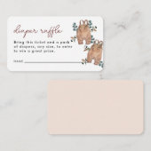 Waterverf Boho Diaper Raffle Baby shower Informatiekaartje (Voorkant / Achterkant)