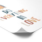 Waterverf boho Doe alles in liefde poster (Hoek)