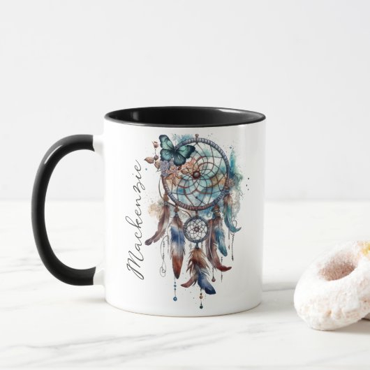 Waterverf Boho Droomvanger Mok (Met donut)
