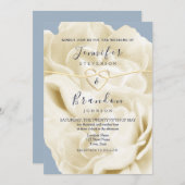 Waterverf Boho Dusty Blue Wedding Uitnodiging (Voorkant / Achterkant)