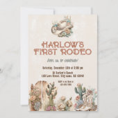 Waterverf Boho Eerste Rodeo Cowgirl Verjaardag Kaart (Voorkant)