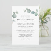 Waterverf Boho Eucalyptus Greenery Wedding Kaart (Staand voorkant)