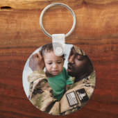 Waterverf Boho Feather en Floral Wreatfoto Sleutelhanger (Achterkant)