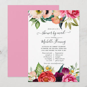 Waterverf Boho Floral Baby shower per post Kaart