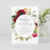 Waterverf Boho Floral Bat Mitzvah Kaart (Staand voorkant)