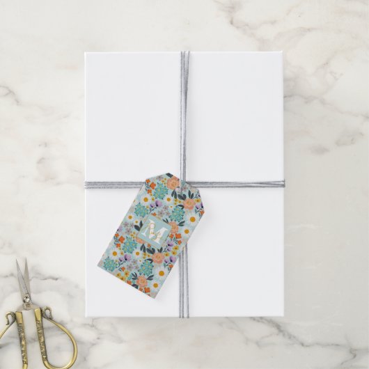 Waterverf Boho Floral Cadeaulabel (Met Touw)