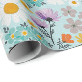 Waterverf Boho Floral Cadeaupapier (Rol Hoek)