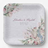 Waterverf Boho Floral en botanische bruiloft Papieren Bordje (Voorkant)