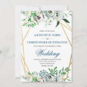 Waterverf Boho Floral Geometric Wedding Kaart (Voorkant)