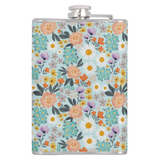 Waterverf Boho Floral Heupfles (Achterkant)