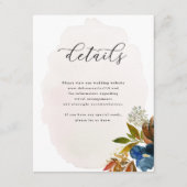 Waterverf Boho Floral, huwelijk Informatiekaartje (Voorkant)